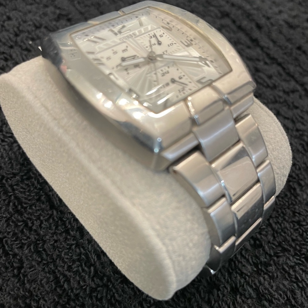 Guess Silver Watch with Segmented Link Design